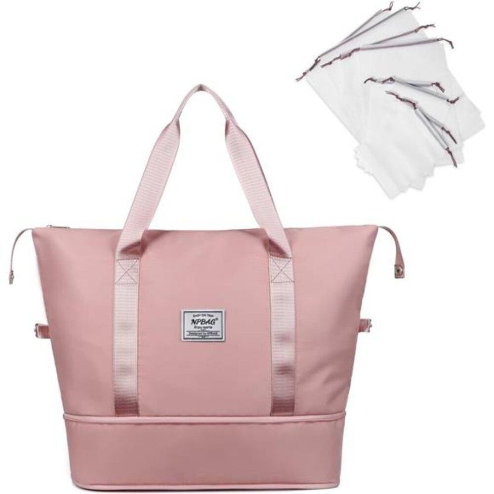 Women Travel Duffel Bag, Expandable Weekender Carry-on Tote, Gym Workout Bag